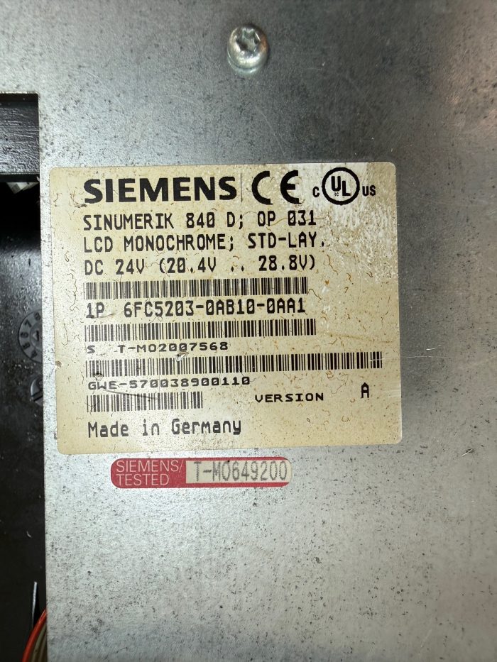 10,4" Ersatzdisplay Kit für SIEMENS 840D Flachbedientafel (6FC5203-0AB10-0AA1) – Bild 2