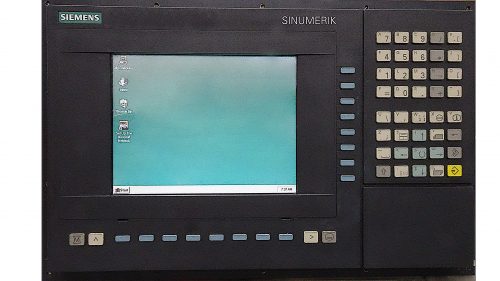 Front view of the Siemens Sinumerik 840D control in switched on state